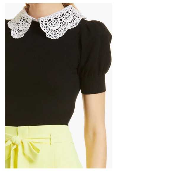 ALICE + OLIVIA Chase Eyelet Collar Sweater - Picture 5 of 12